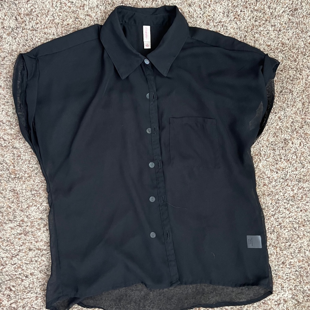 Sheer black blouse